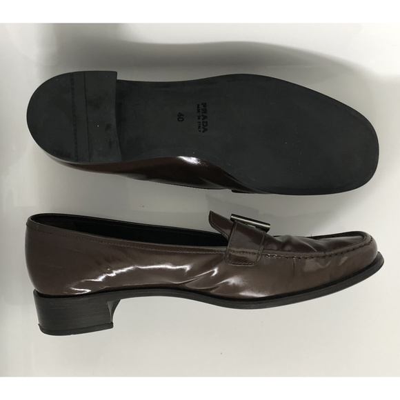 Brown Patent Leather Prada Loafers in sz10US-40EU - Picture 5 of 8